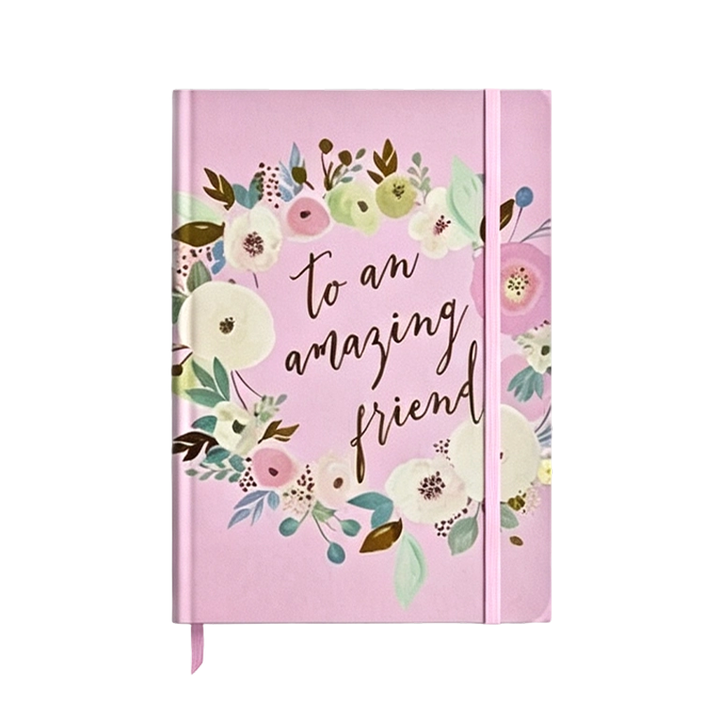 Cuaderno elástico con estampado de vieiras al pastel