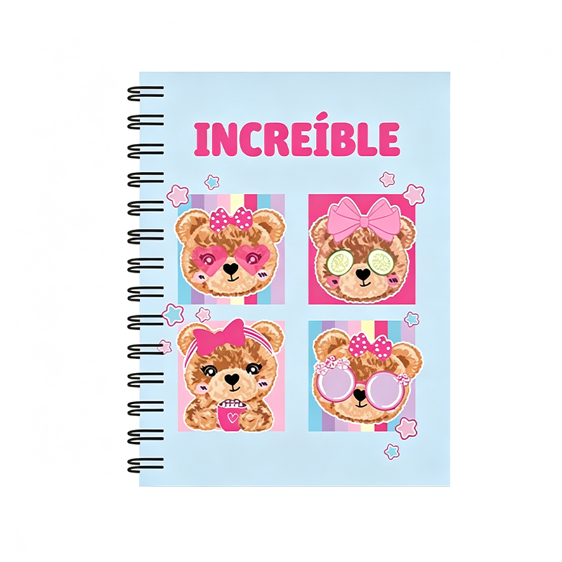 Cuaderno en espiral con estampado animal Kawaii