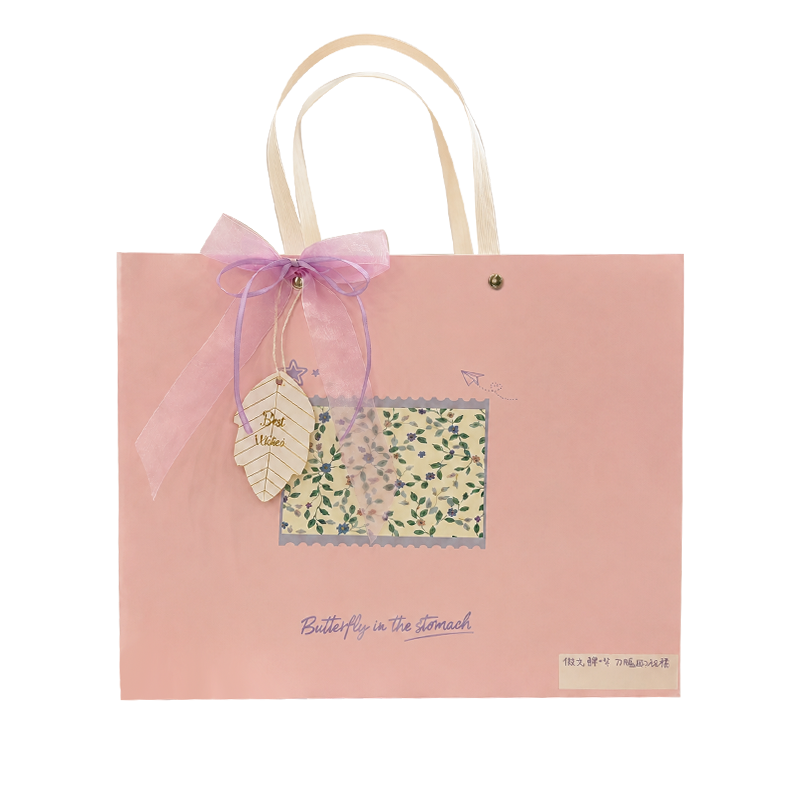 Bolsas de papel horizontales florales para embalaje de regalo