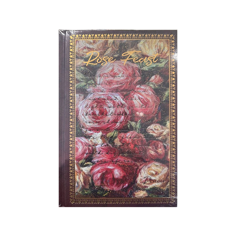 Diario de tapa dura vintage de rosa roja