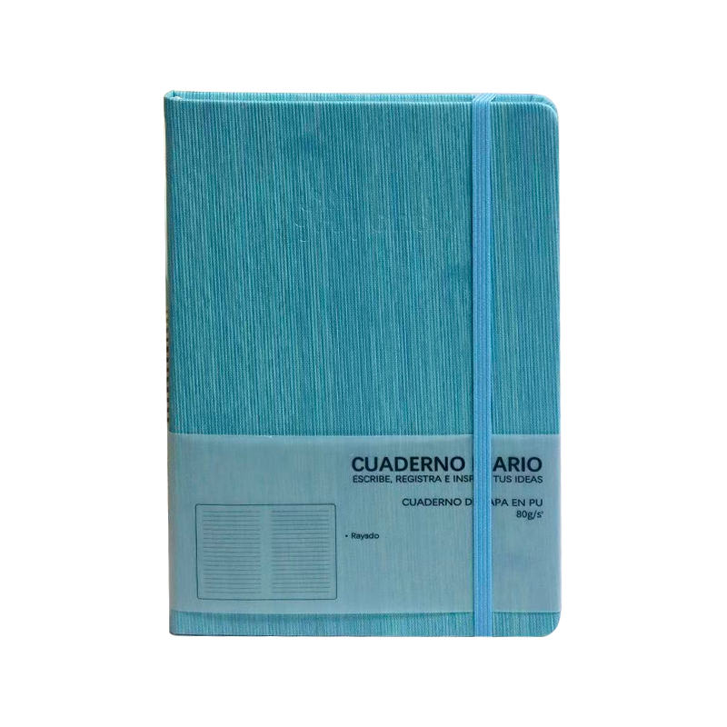 Cuaderno de notas de oficina con correa de escritura texturizada simple