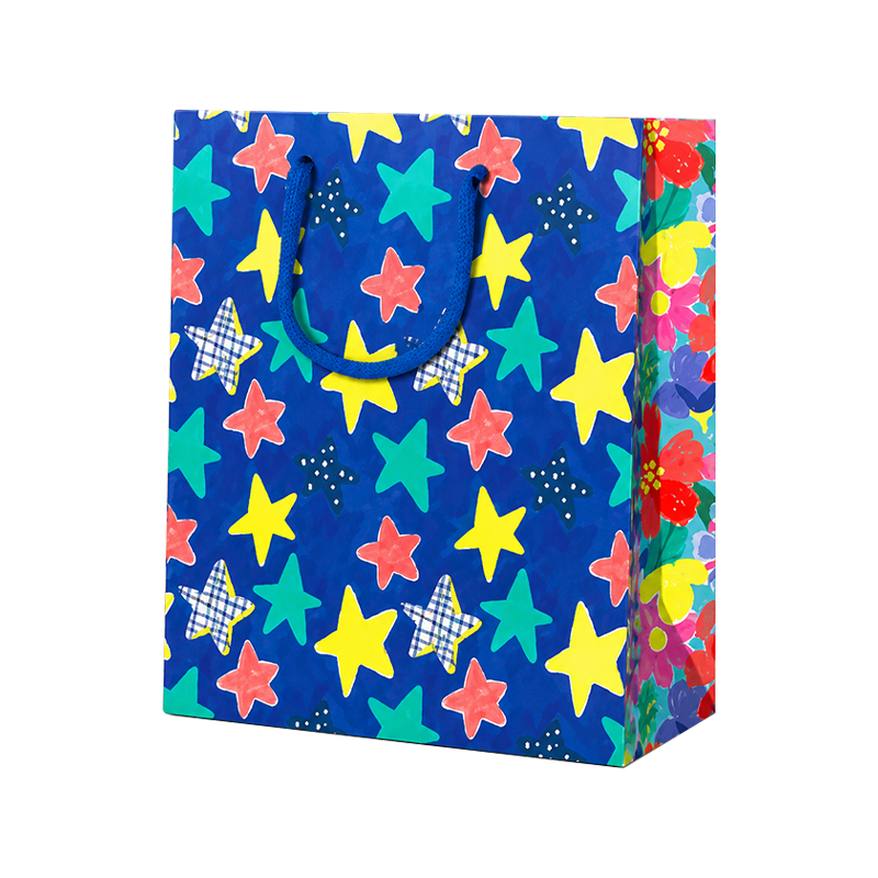Bolsas de regalo verticales con impresión geométrica