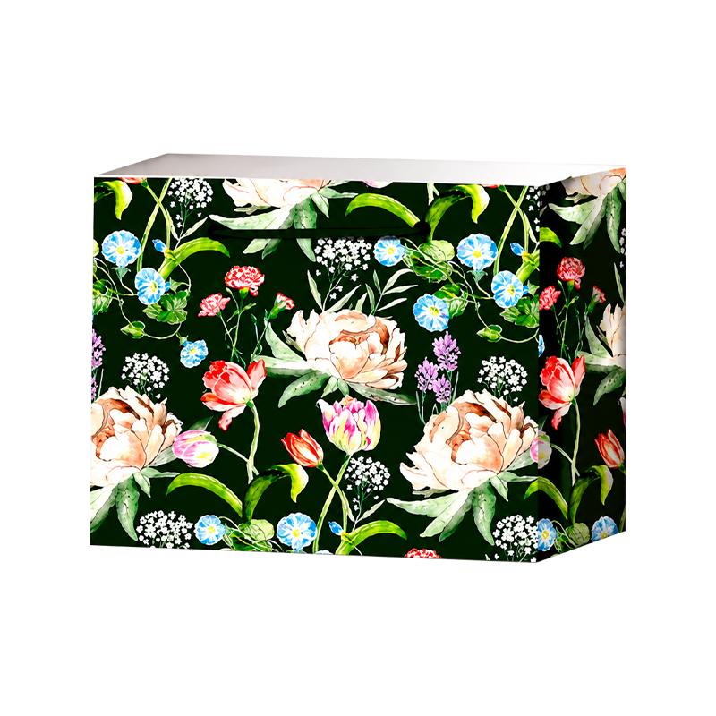 Bolsas de compras horizontales florales de colores