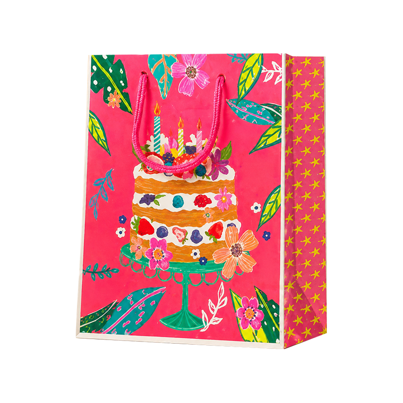 Bolsas de compras verticales de cumpleaños en color