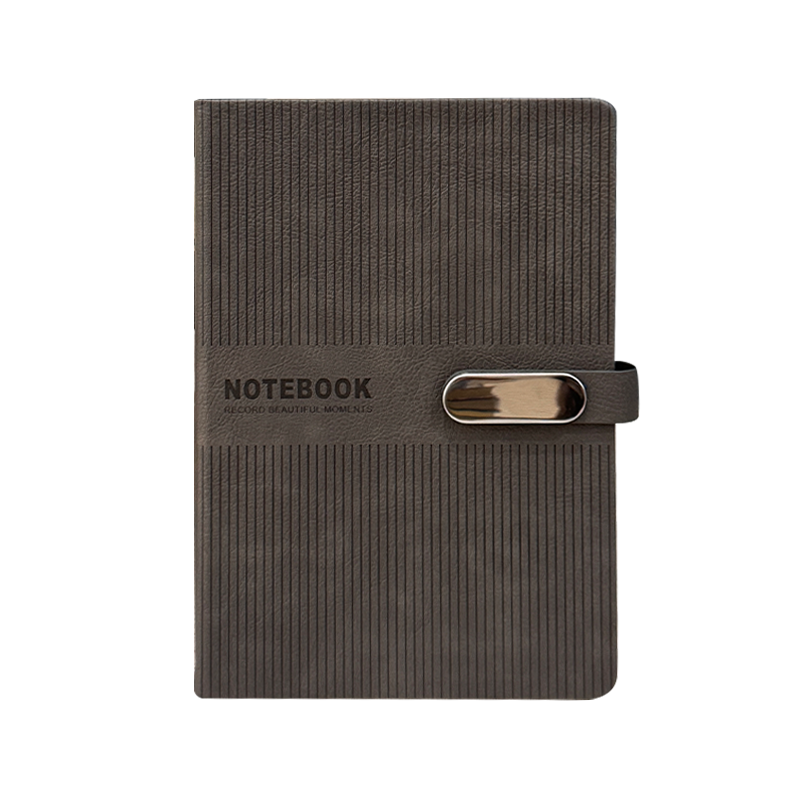 Cuadernos de trabajo con hebilla de cuero PU con textura lineal
