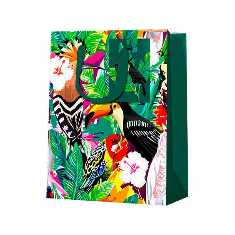 Bolsas de regalo verticales para aves tropicales